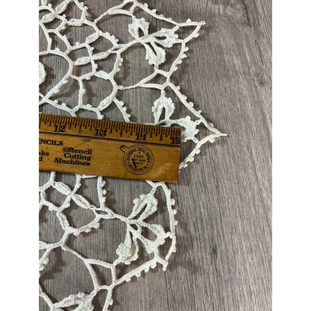 Lot of 5 delicate crochet lace doilies unstarched off white Vintage